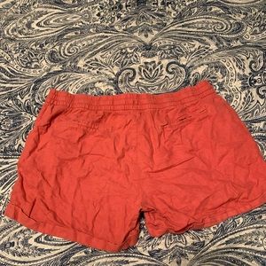 Coral linen shorts